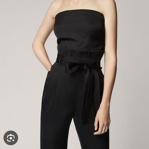 Massimo Dutti Black Strapless Jumpsuit Size 8 - Picture 1 of 15